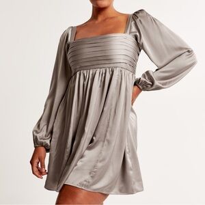 Abercrombie & Fitch Emerson Satin Long Sleeve Mini Dress